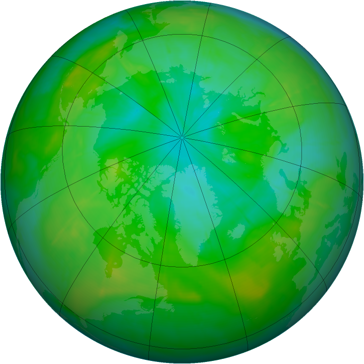 Arctic ozone map for 20 July 2009